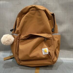 Carhartt Tan Backpack with Pom Pom